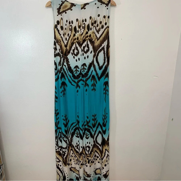 RM Richards Maxi Dress 16W  Stretch Knit Beaded Gathered Flowy Sleeveless Boho - Picture 4 of 10